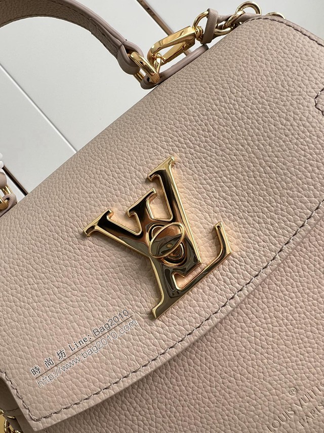 LV專櫃2023新款Lockme Ever迷你手袋 M21088灰褐色 路易威登全皮手提女包 dn1380